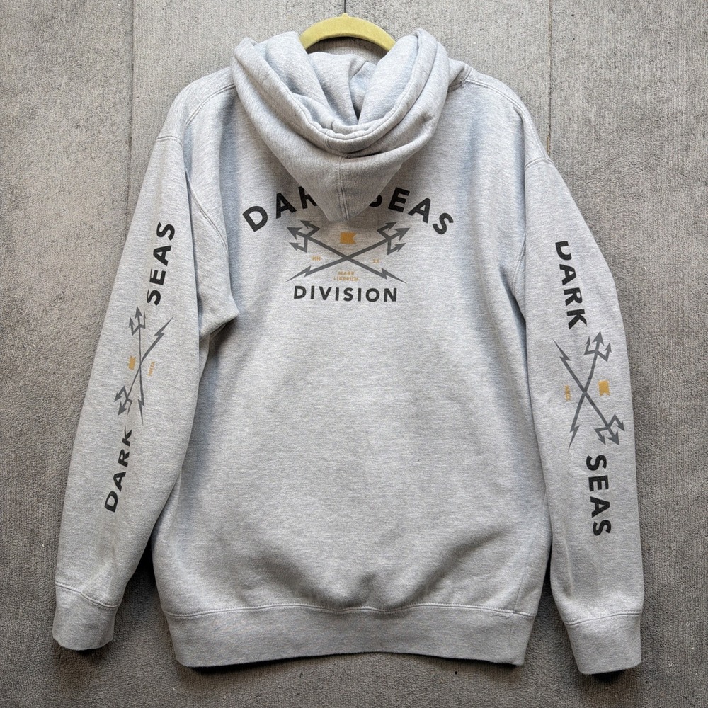 Dark Seas Division Hoodie Surf‎ Skate Graphic Gray Pullover Medium